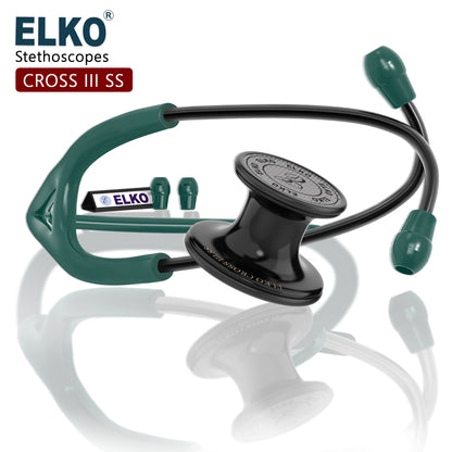 ELKO CROSS III SS Stainless Steel Stethoscope - Black Edition