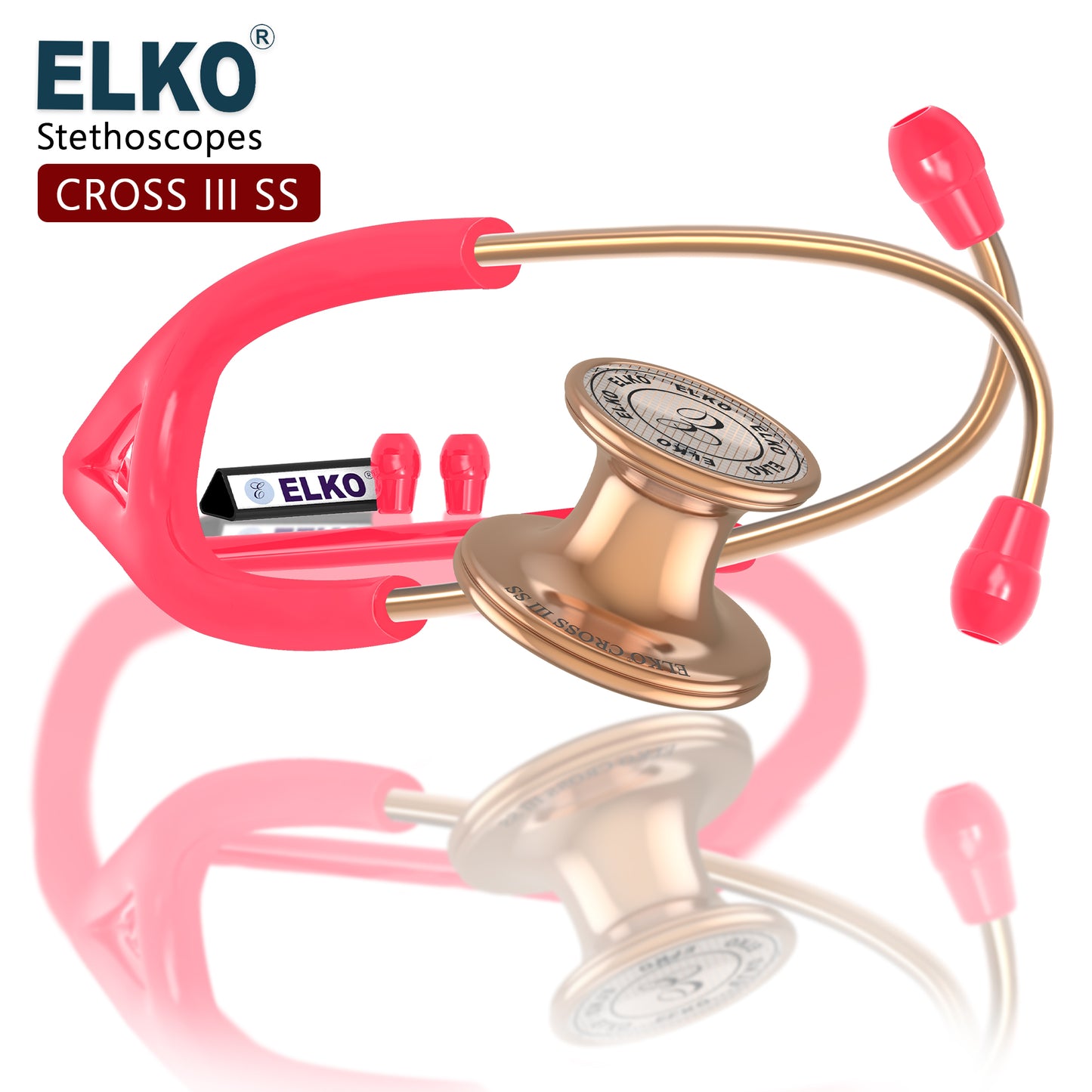 ELKO CROSS III SS Stainless Steel Stethoscope - Rose Gold