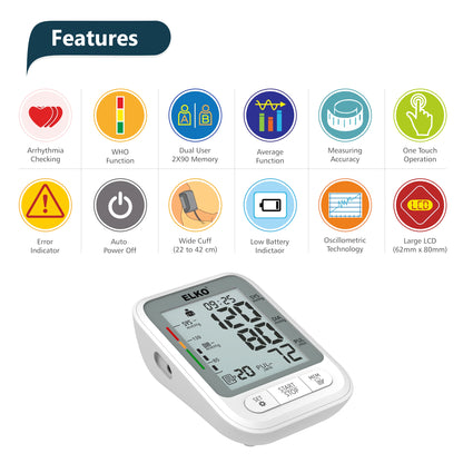 ELKO Fully Automatic Digital Blood Pressure Monitor