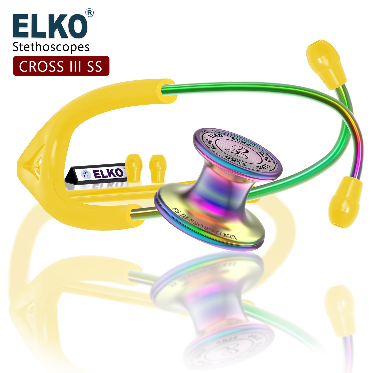 ELKO CROSS III SS Stainless Steel Stethoscope - Rainbow