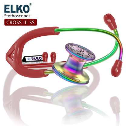 ELKO CROSS III SS Stainless Steel Stethoscope - Rainbow