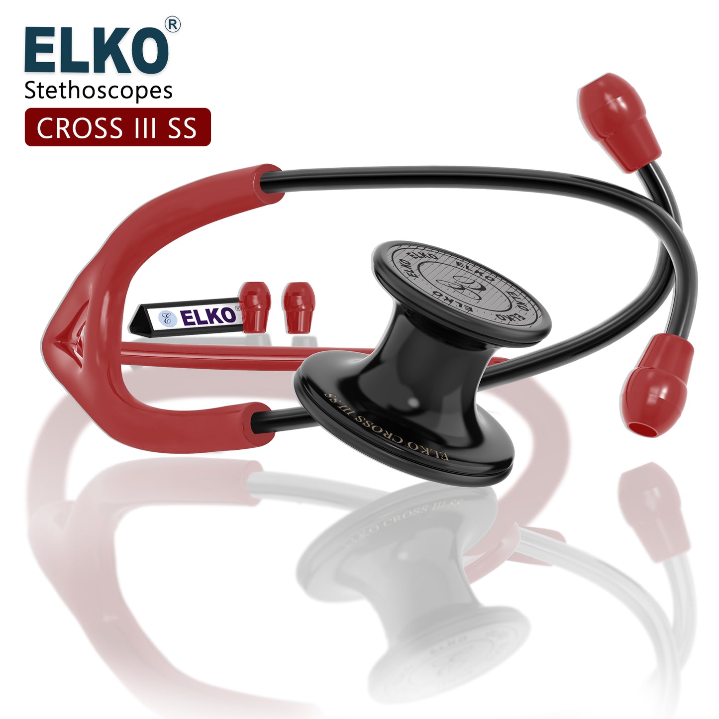 ELKO CROSS III SS Stainless Steel Stethoscope - Black Edition