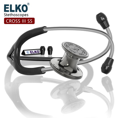 ELKO CROSS III SS Stainless Steel Stethoscope - Smoke Grey