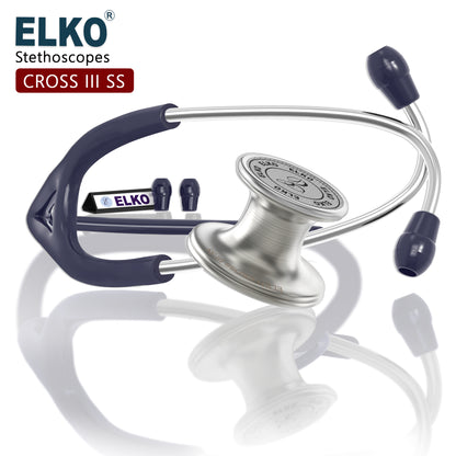 ELKO CROSS III SS Stainless Steel Stethoscope - Natural Steel