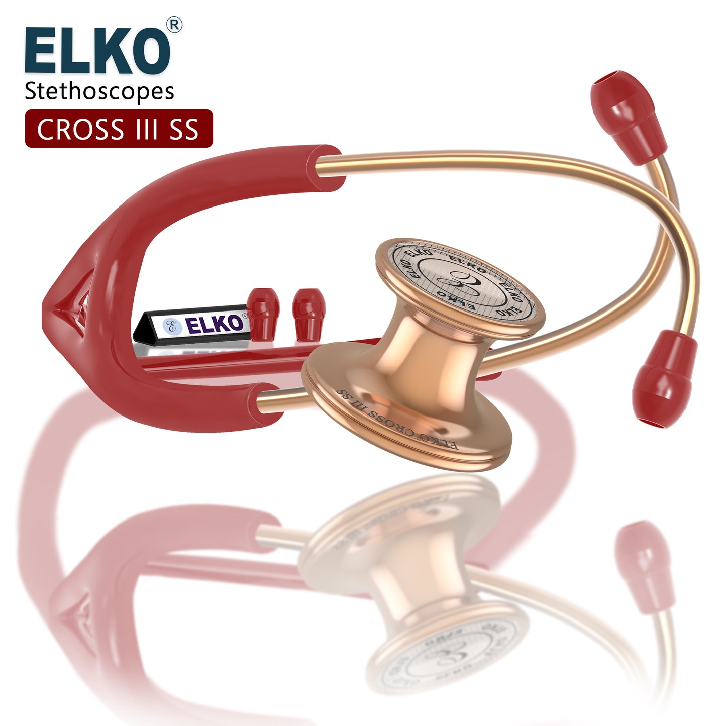 ELKO CROSS III SS Stainless Steel Stethoscope - Rose Gold