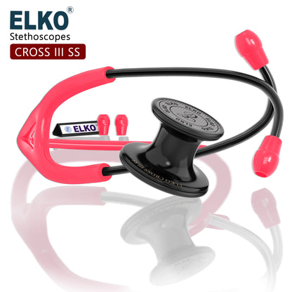 ELKO CROSS III SS Stainless Steel Stethoscope - Black Edition