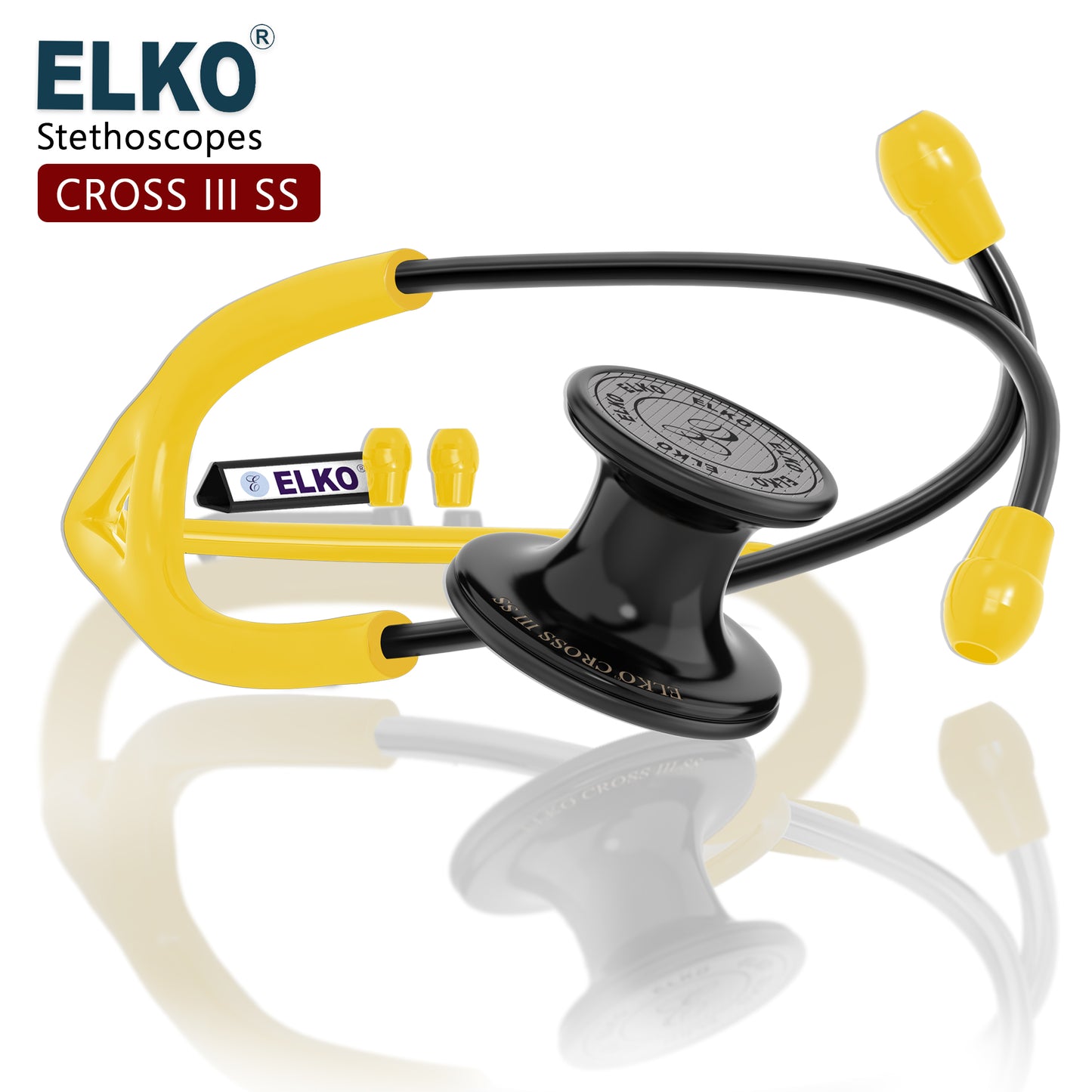 ELKO CROSS III SS Stainless Steel Stethoscope - Black Edition