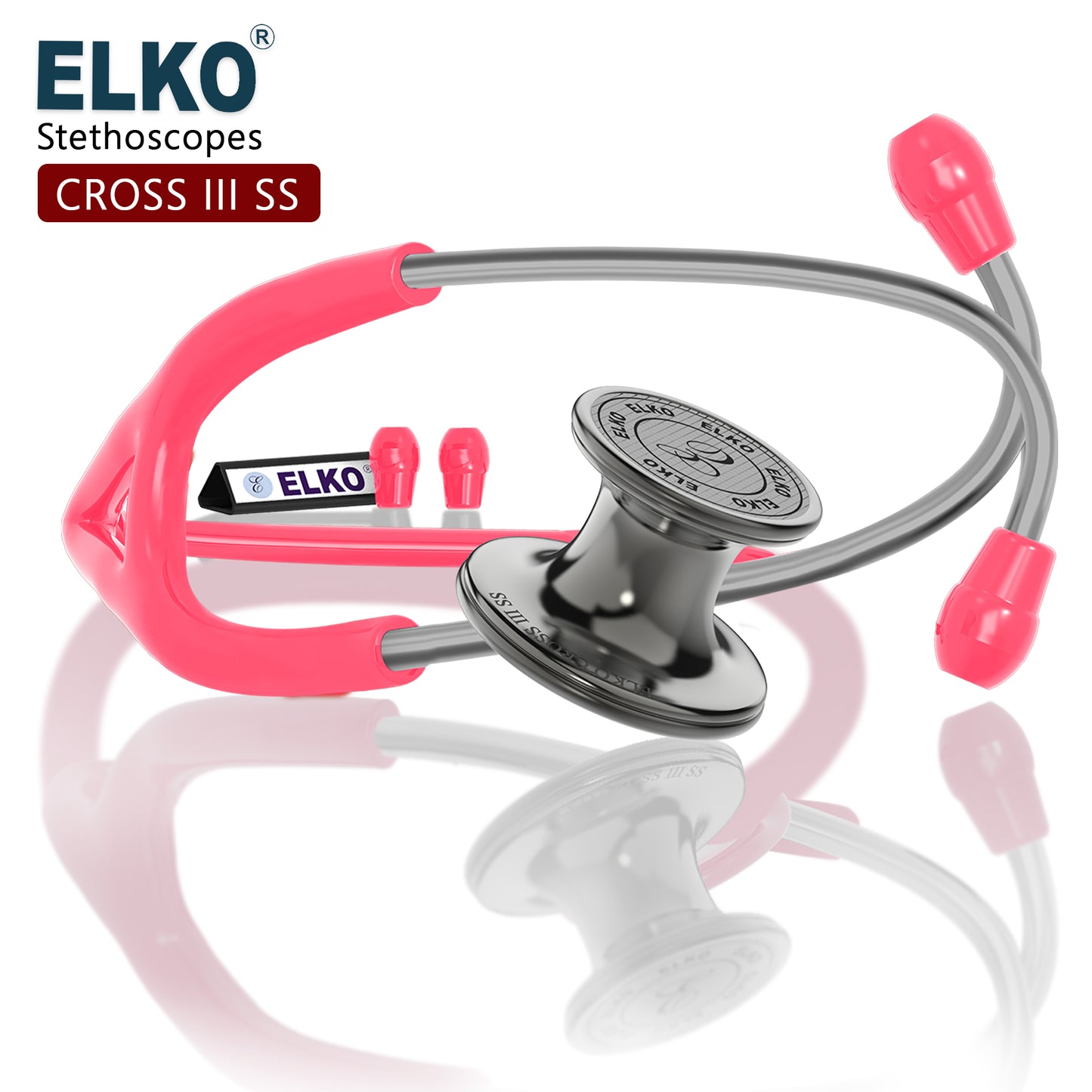 ELKO CROSS III SS Stainless Steel Stethoscope - Smoke Grey