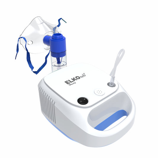 ELKO Handy Piston Compressor Nebulizer Machine with Complete Mask Kit