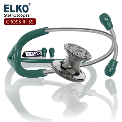 ELKO CROSS III SS Stainless Steel Stethoscope - Smoke Grey