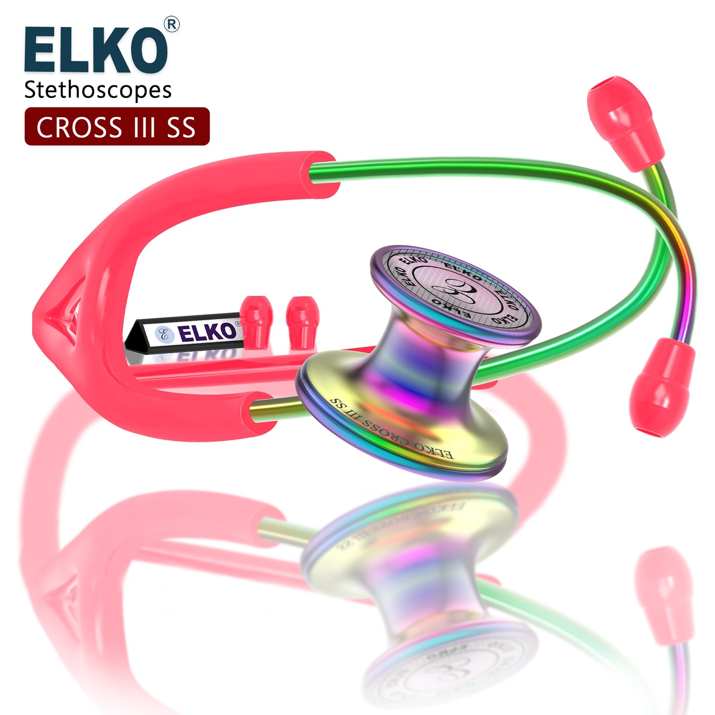 ELKO CROSS III SS Stainless Steel Stethoscope - Rainbow