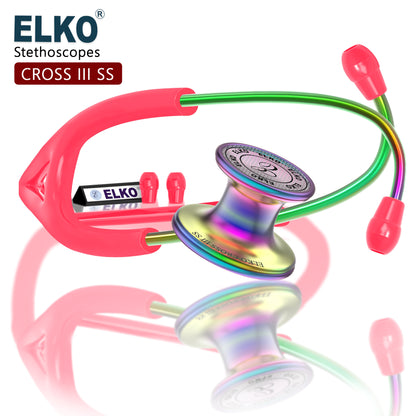 ELKO CROSS III SS Stainless Steel Stethoscope - Rainbow