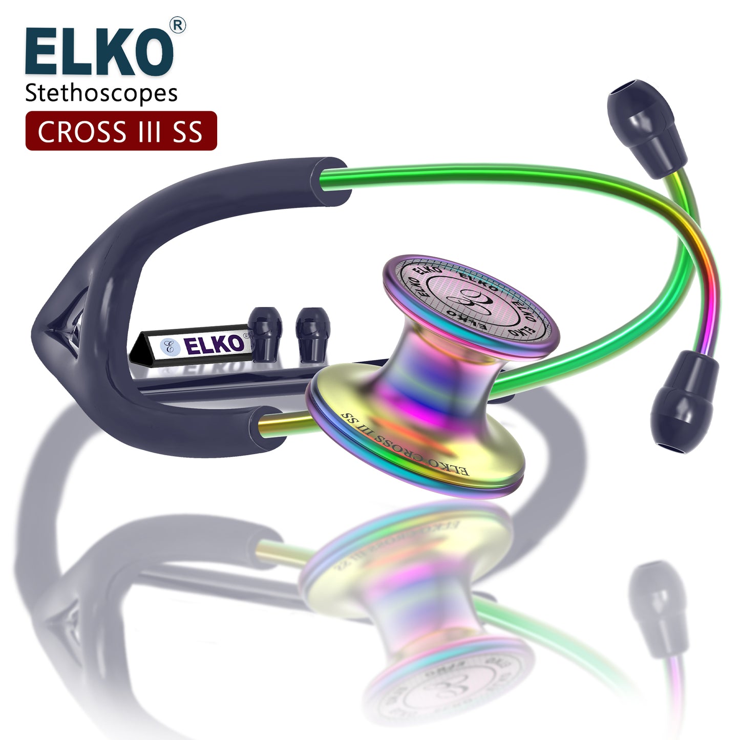 ELKO CROSS III SS Stainless Steel Stethoscope - Rainbow