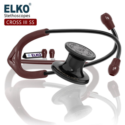 ELKO CROSS III SS Stainless Steel Stethoscope - Black Edition