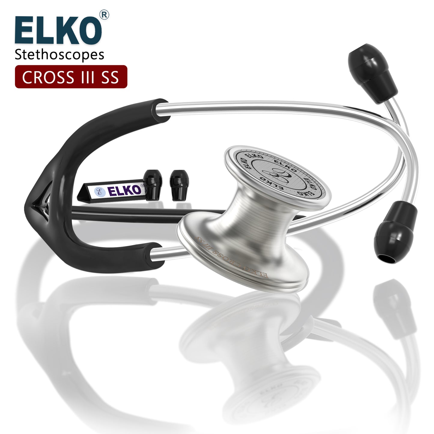 ELKO CROSS III SS Stainless Steel Stethoscope - Natural Steel