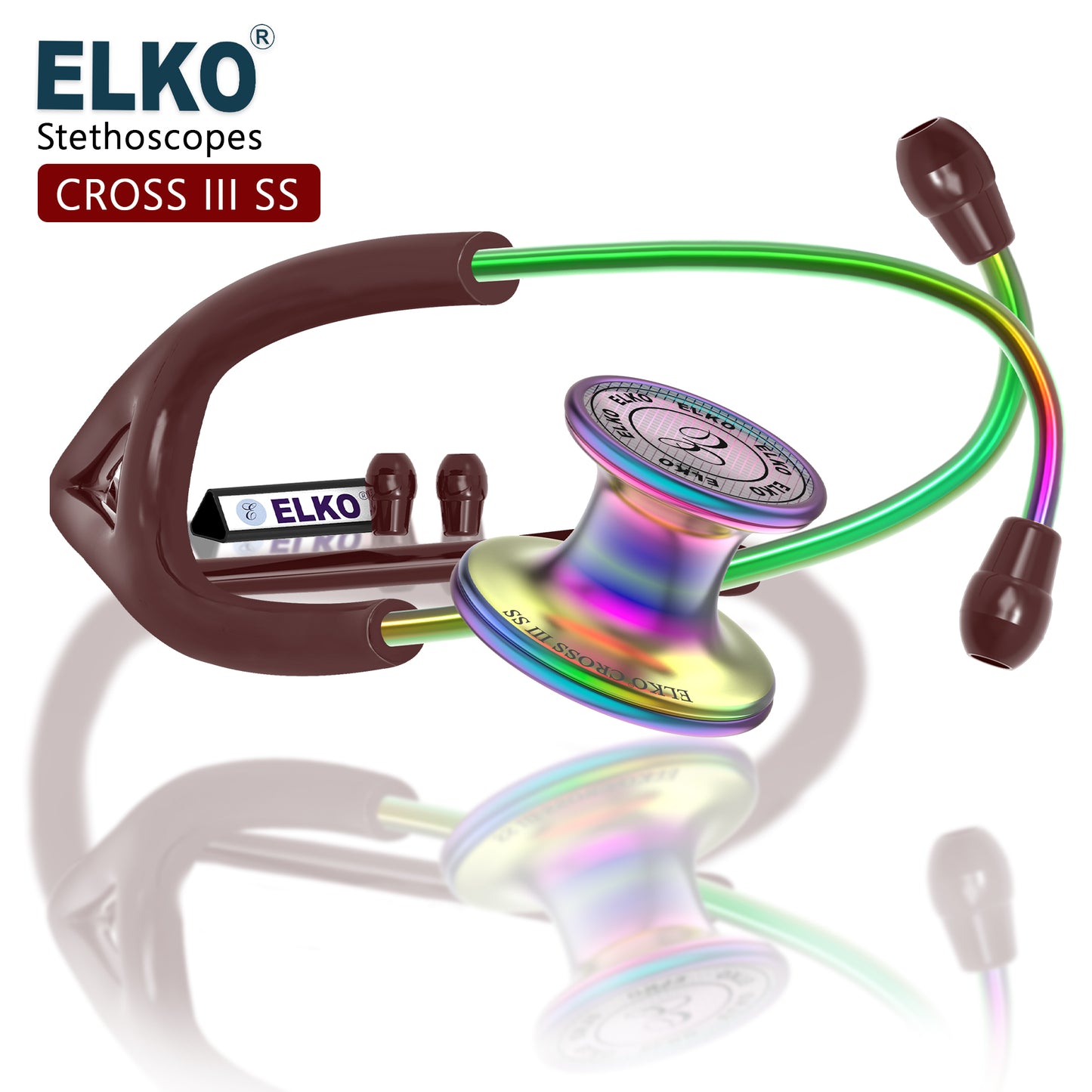 ELKO CROSS III SS Stainless Steel Stethoscope - Rainbow