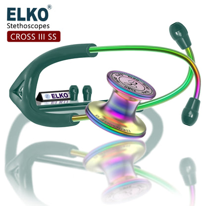 ELKO CROSS III SS Stainless Steel Stethoscope - Rainbow