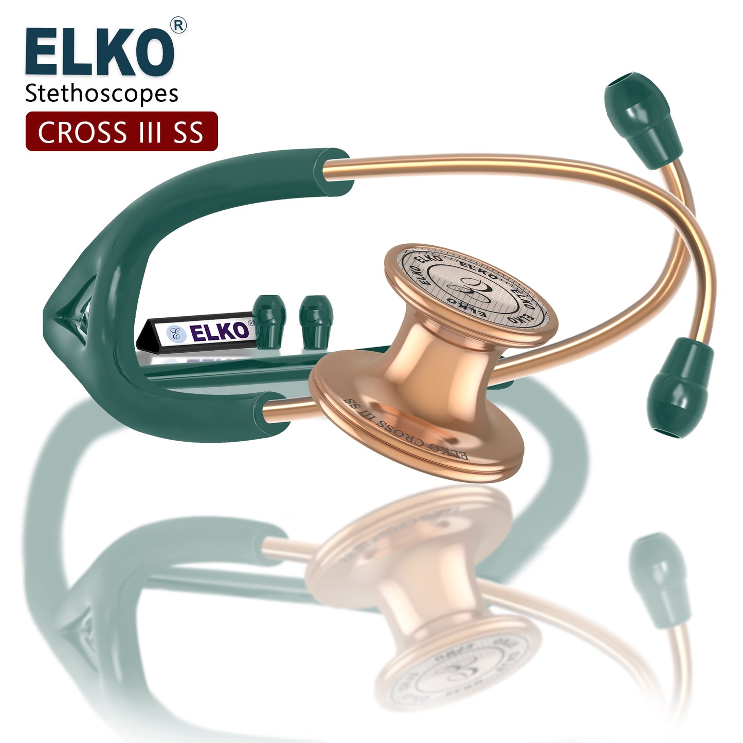 ELKO CROSS III SS Stainless Steel Stethoscope - Rose Gold