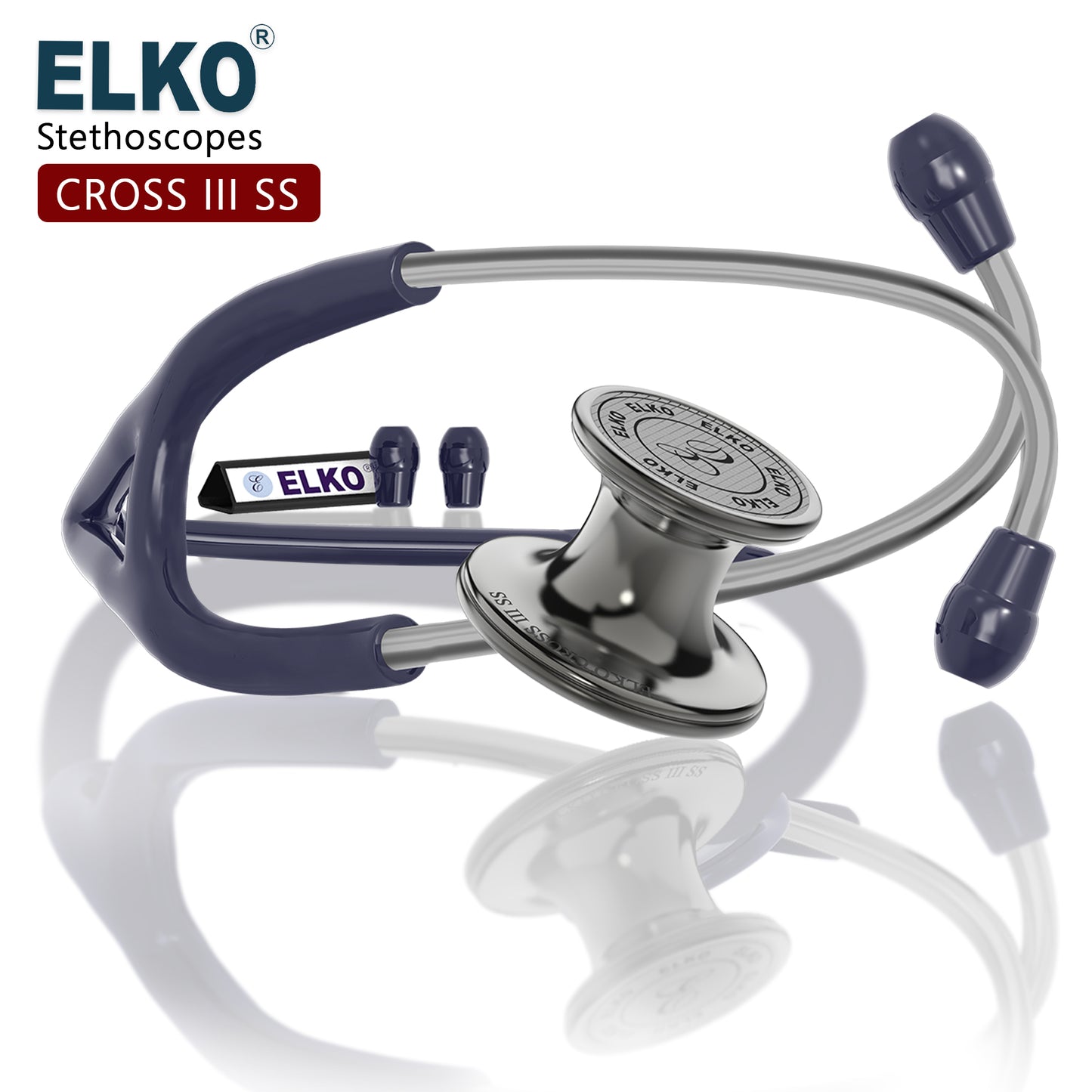 ELKO CROSS III SS Stainless Steel Stethoscope - Smoke Grey