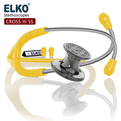 ELKO CROSS III SS Stainless Steel Stethoscope - Smoke Grey