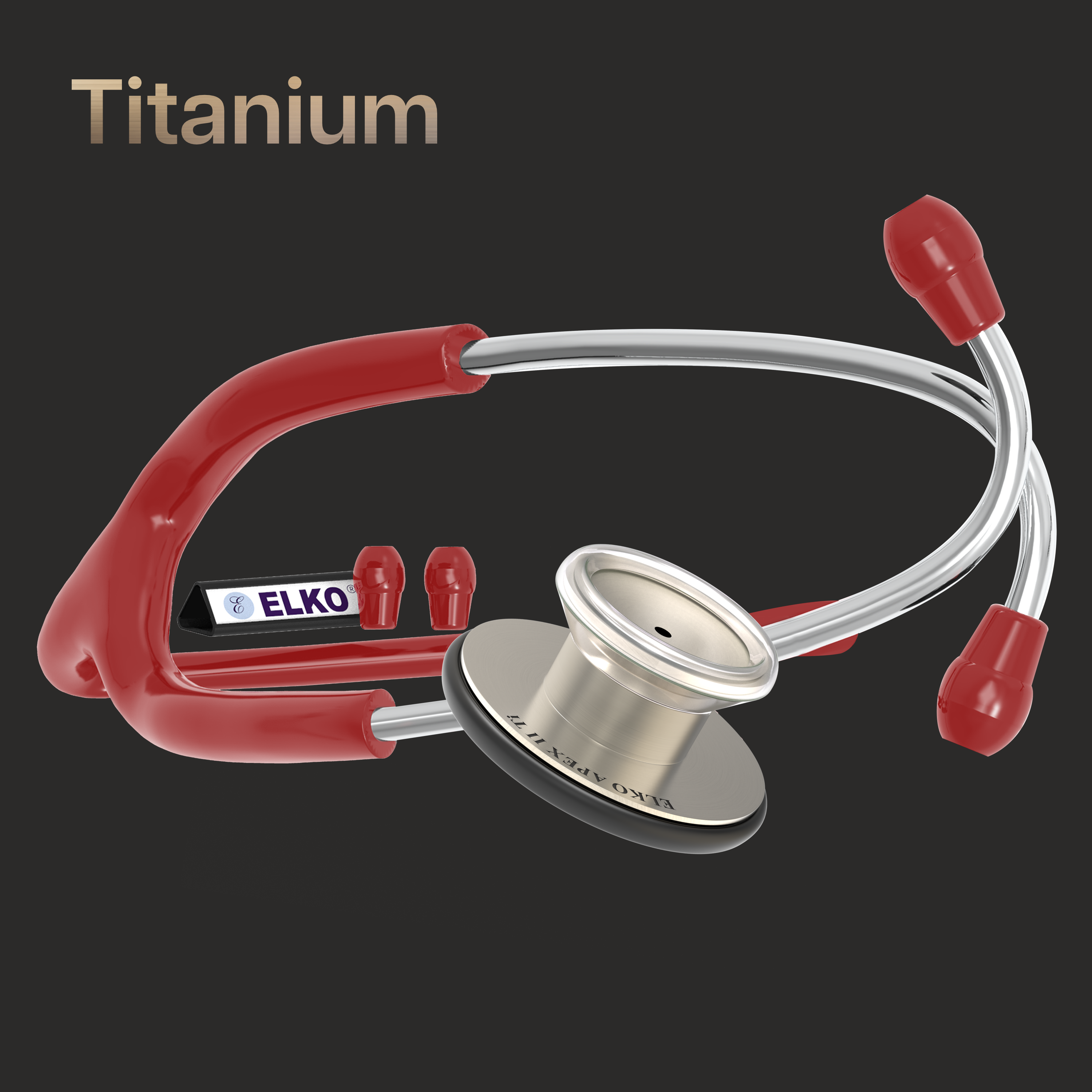 ELKO APEX II Ti Titanium Stethoscope - Natural Titanium
