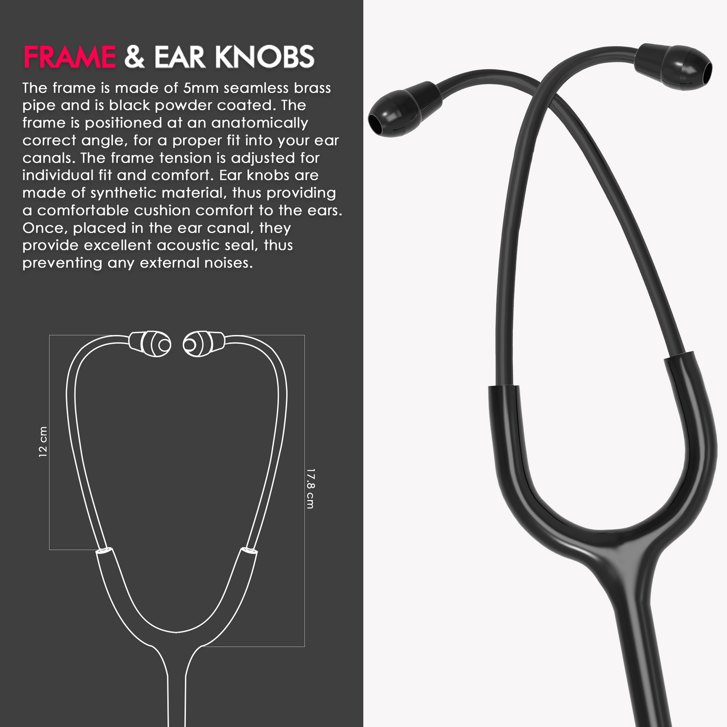 ELKO SPECTRA Aluminium Head Stethoscope-Black Edition