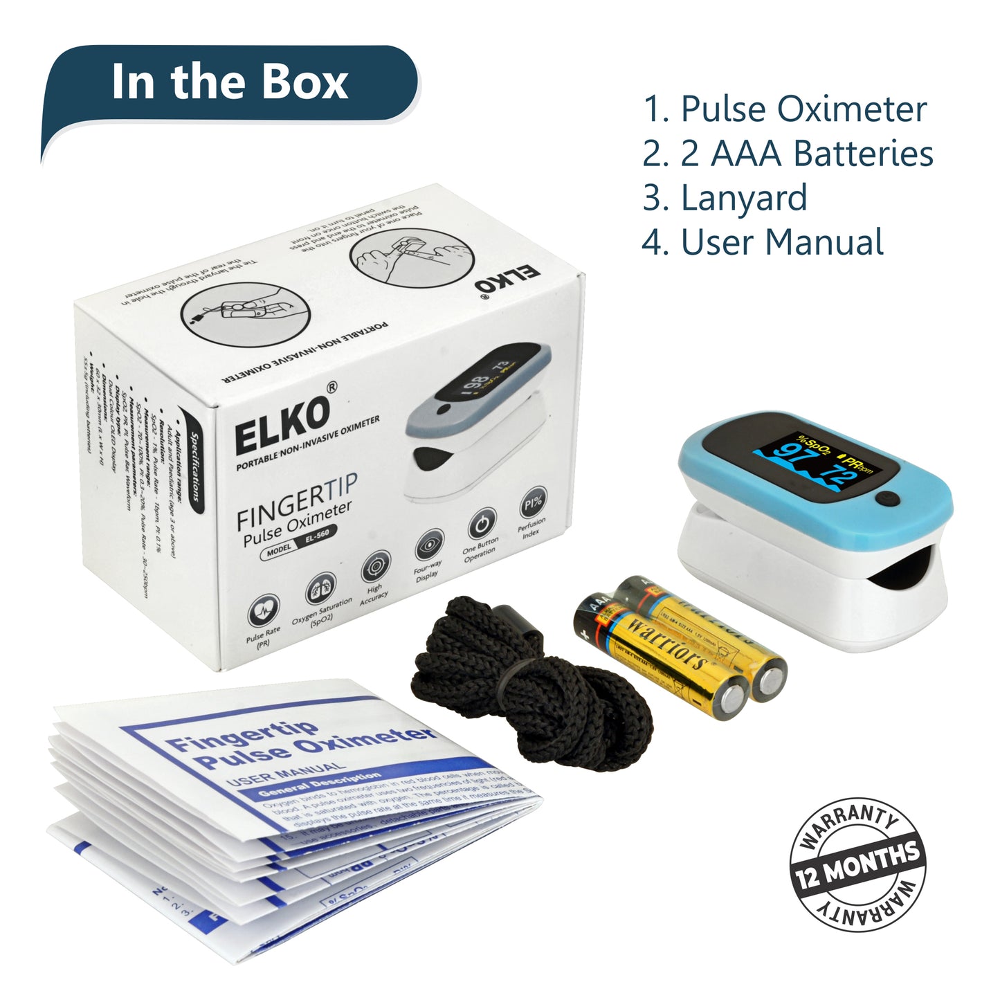 ELKO Finger Tip Pulse Oximeter