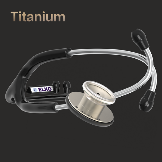 ELKO APEX II Ti Titanium Stethoscope - Natural Titanium