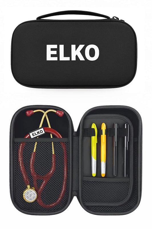 ELKO EVA Stethoscope Case with Dual Mesh Pockets and Center Sleeve for Accessories