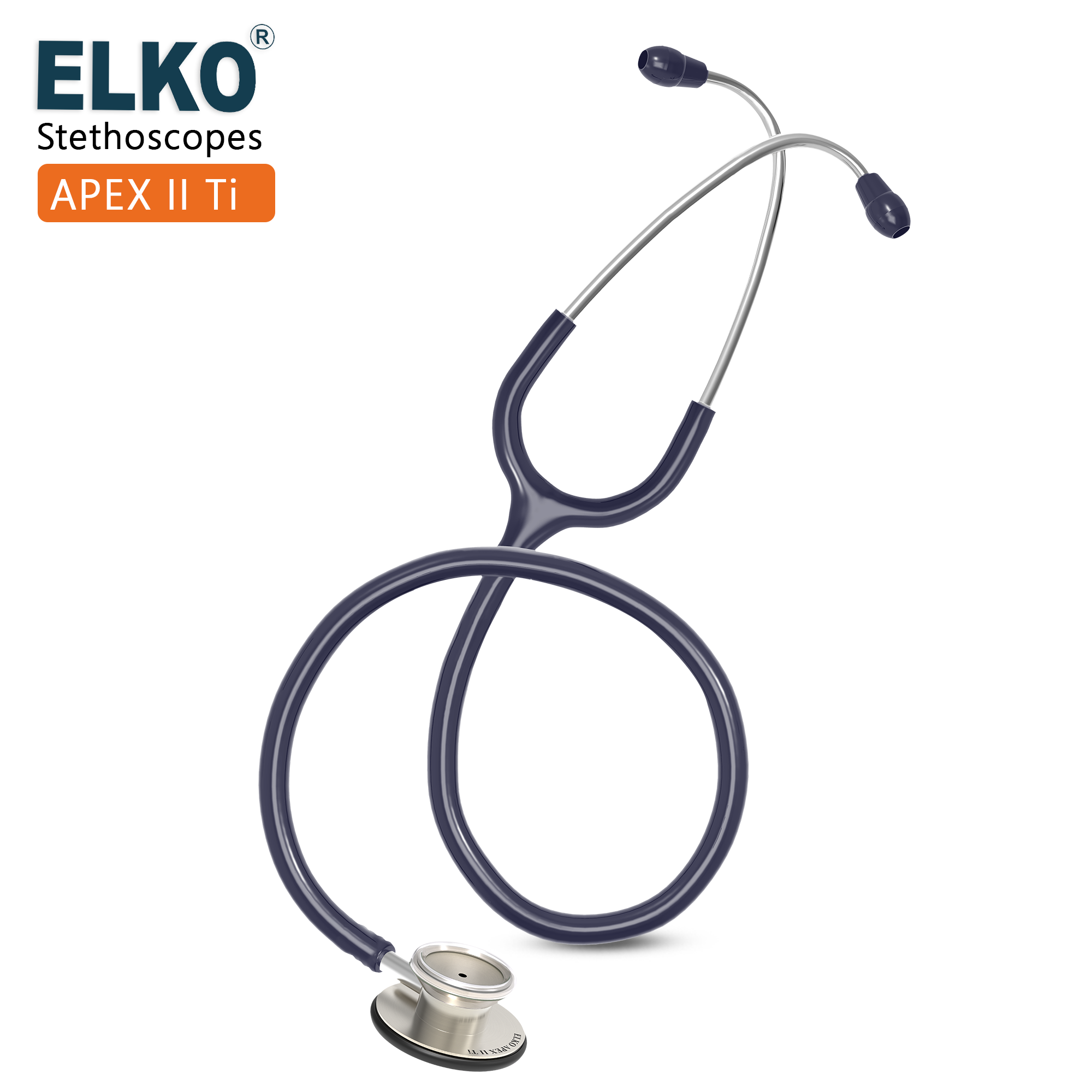ELKO APEX II Ti Titanium Stethoscope - Natural Titanium