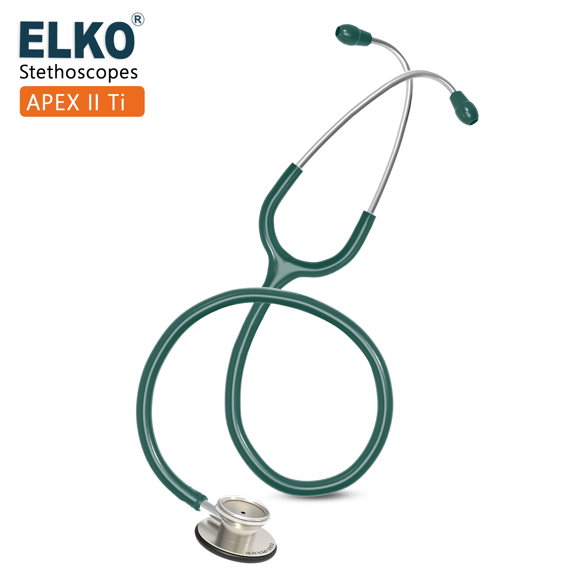 ELKO APEX II Ti Titanium Stethoscope - Natural Titanium