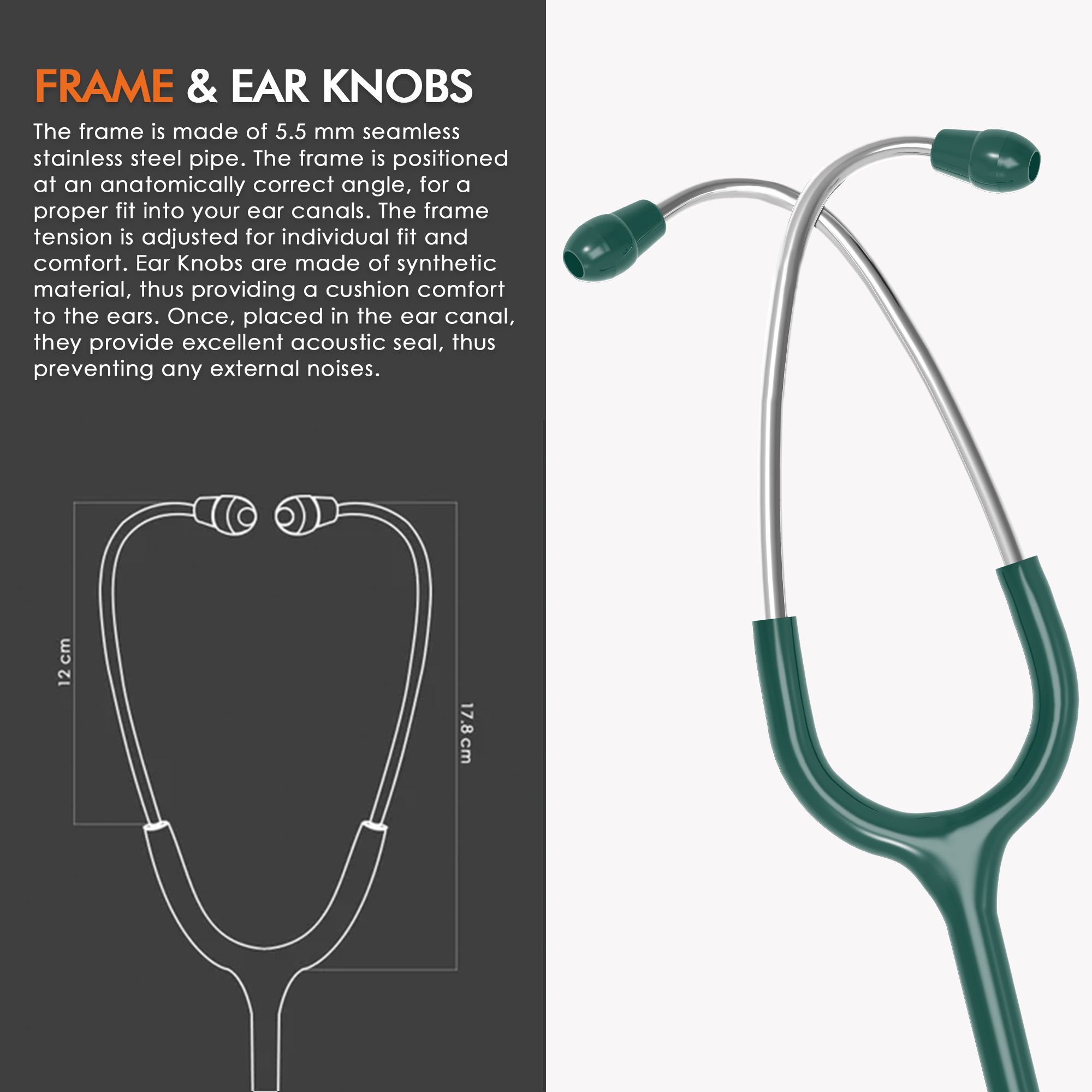 ELKO APEX II Ti Titanium Stethoscope - Natural Titanium