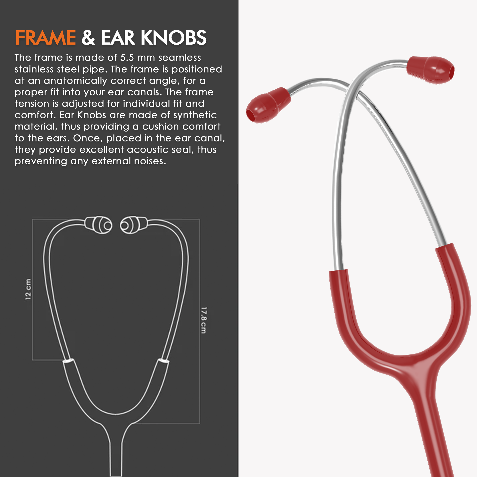 ELKO APEX II Ti Titanium Stethoscope - Natural Titanium
