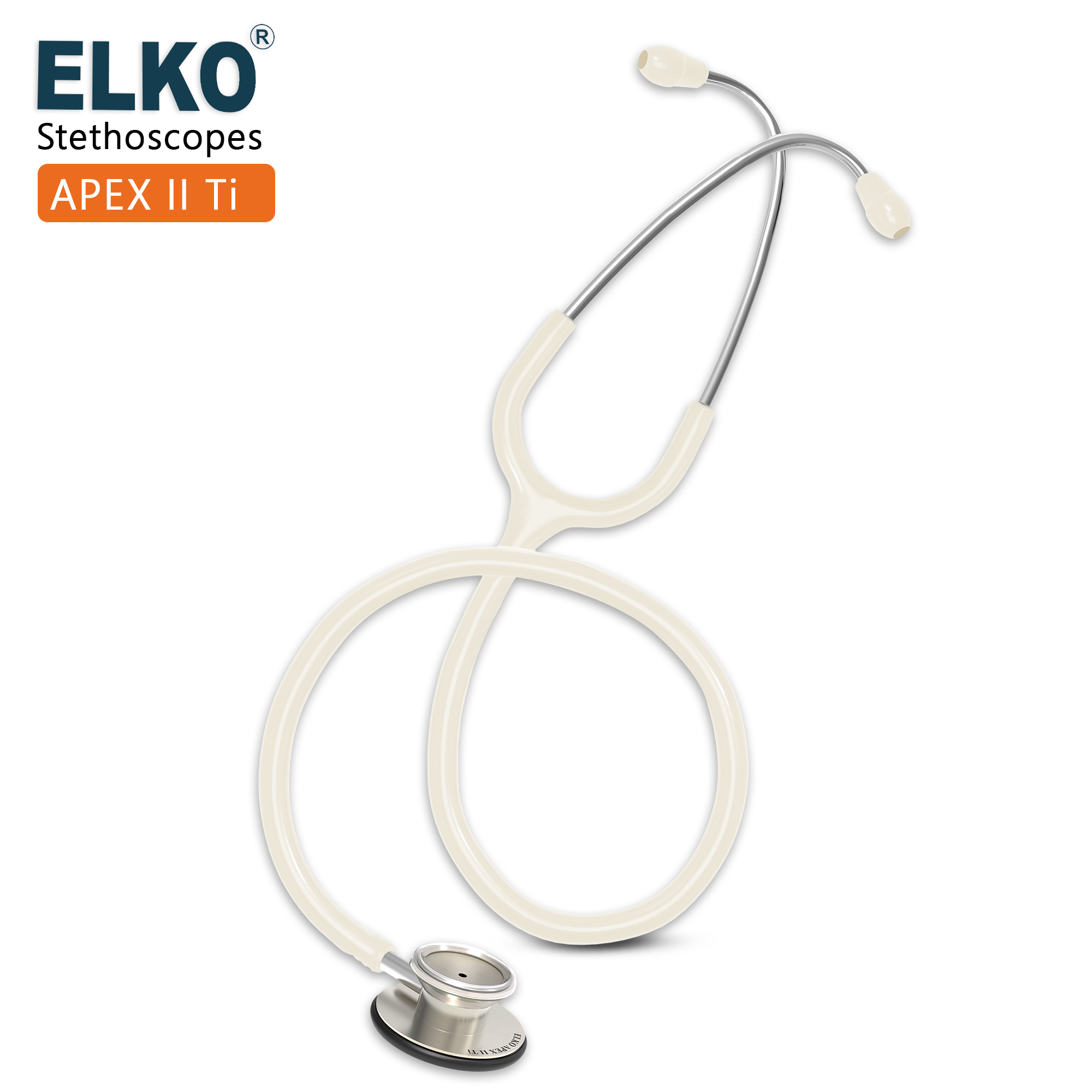 ELKO APEX II Ti Titanium Stethoscope - Natural Titanium
