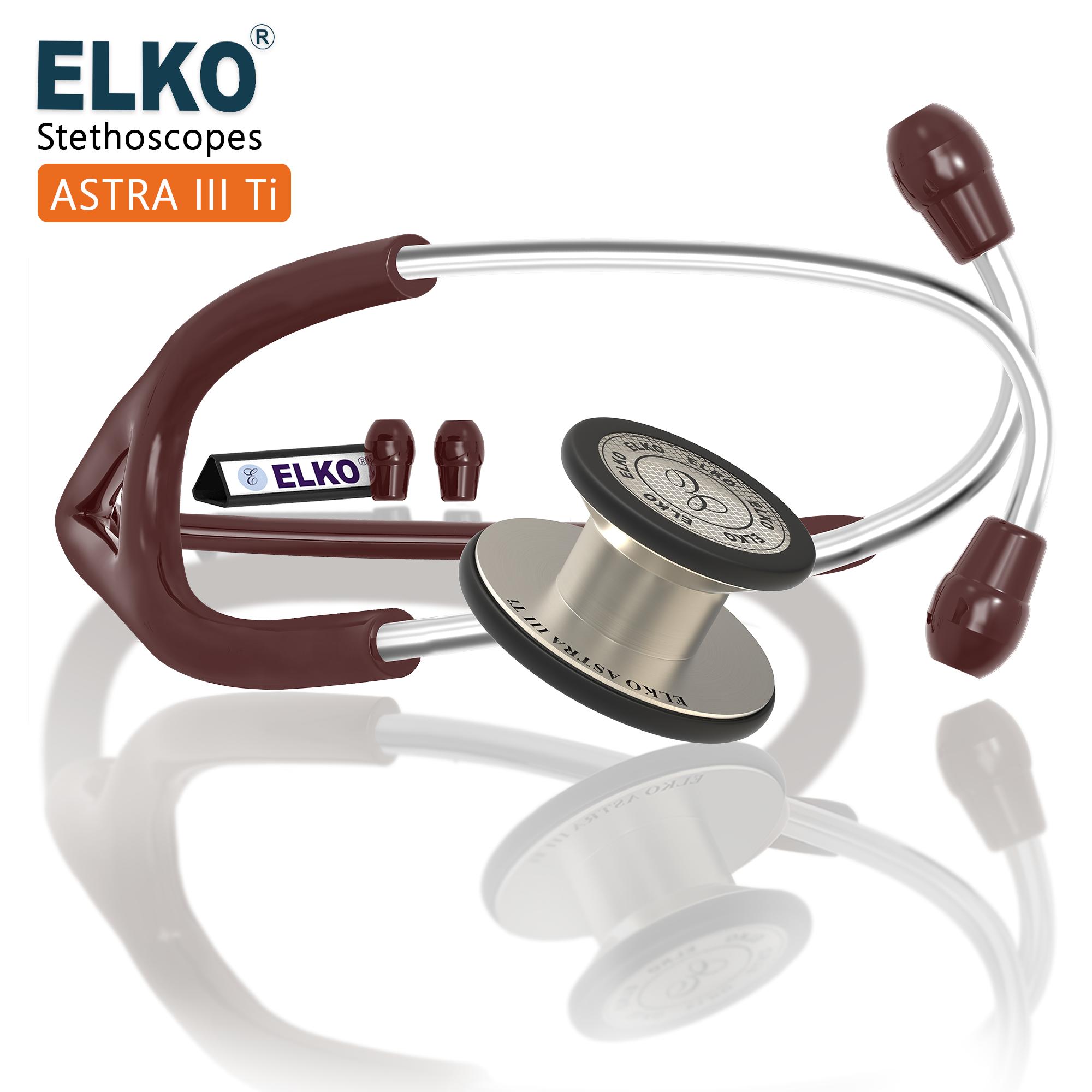 ELKO ASTRA III Ti Titanium Stethoscope - Natural Titanium