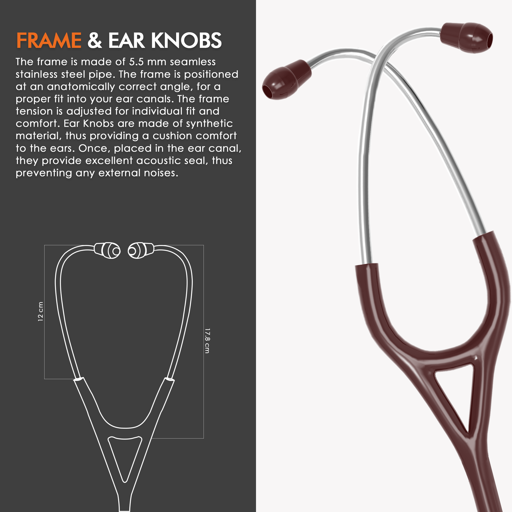 ELKO ASTRA III Ti Titanium Stethoscope - Natural Titanium