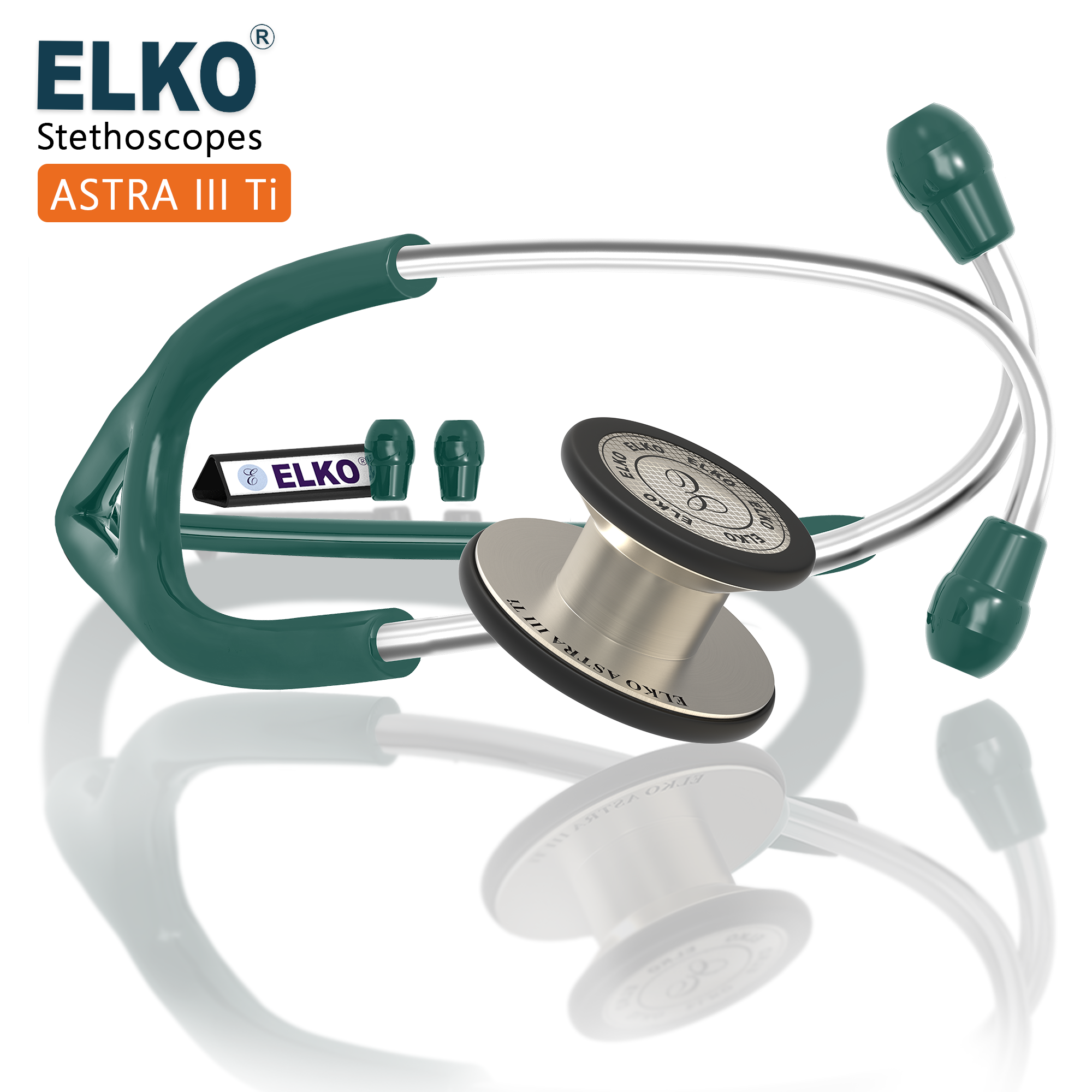 ELKO ASTRA III Ti Titanium Stethoscope - Natural Titanium