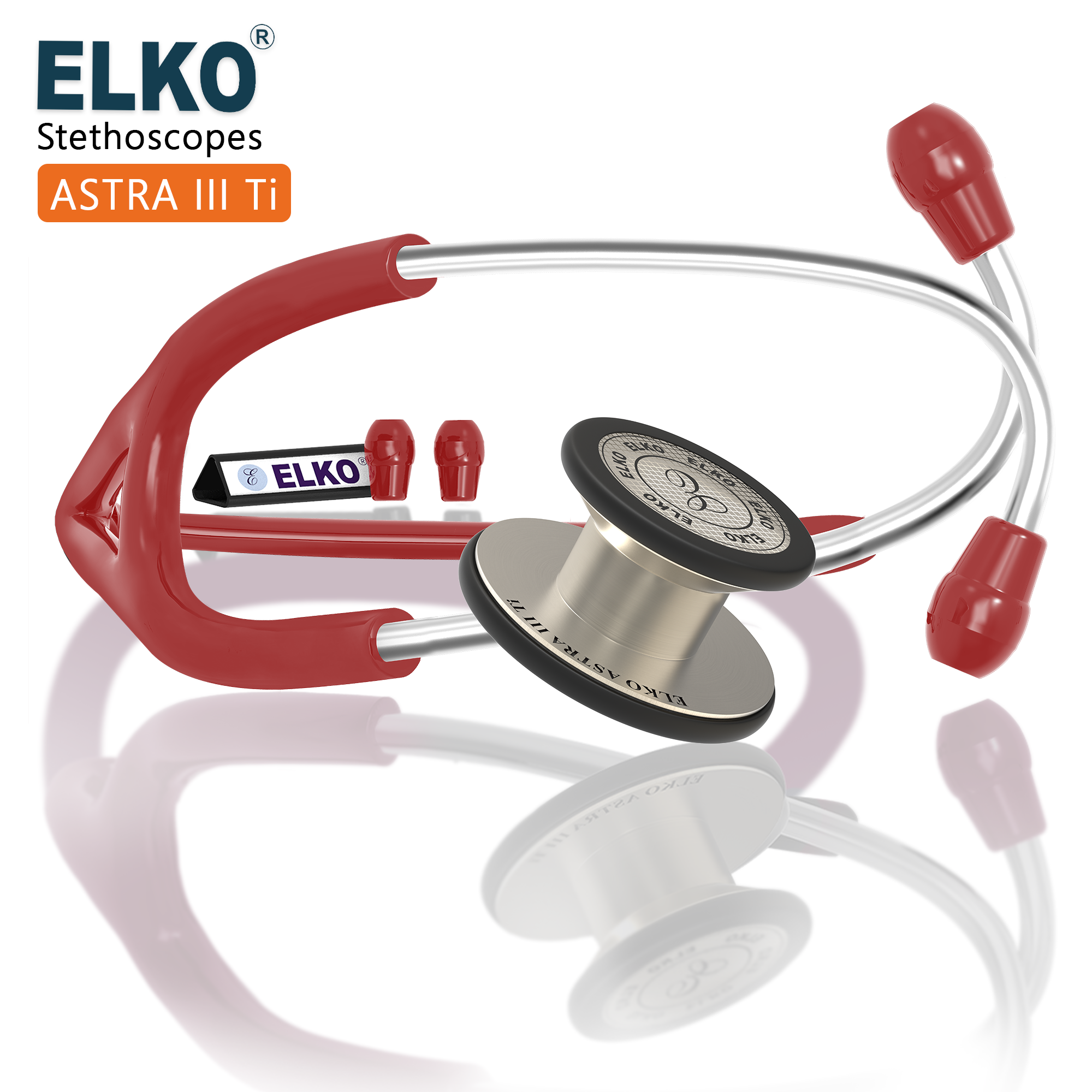 ELKO ASTRA III Ti Titanium Stethoscope - Natural Titanium
