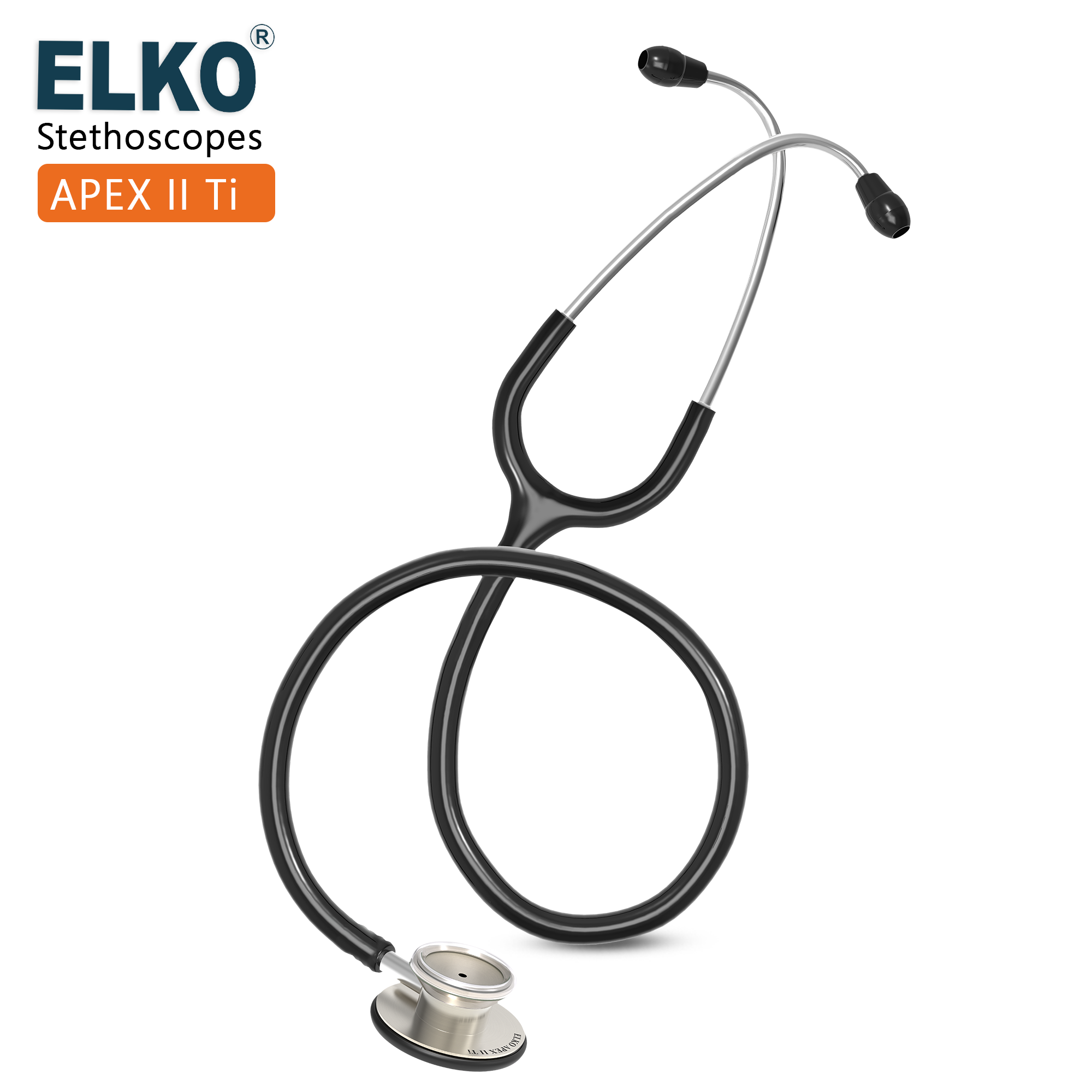 ELKO APEX II Ti Titanium Stethoscope - Natural Titanium