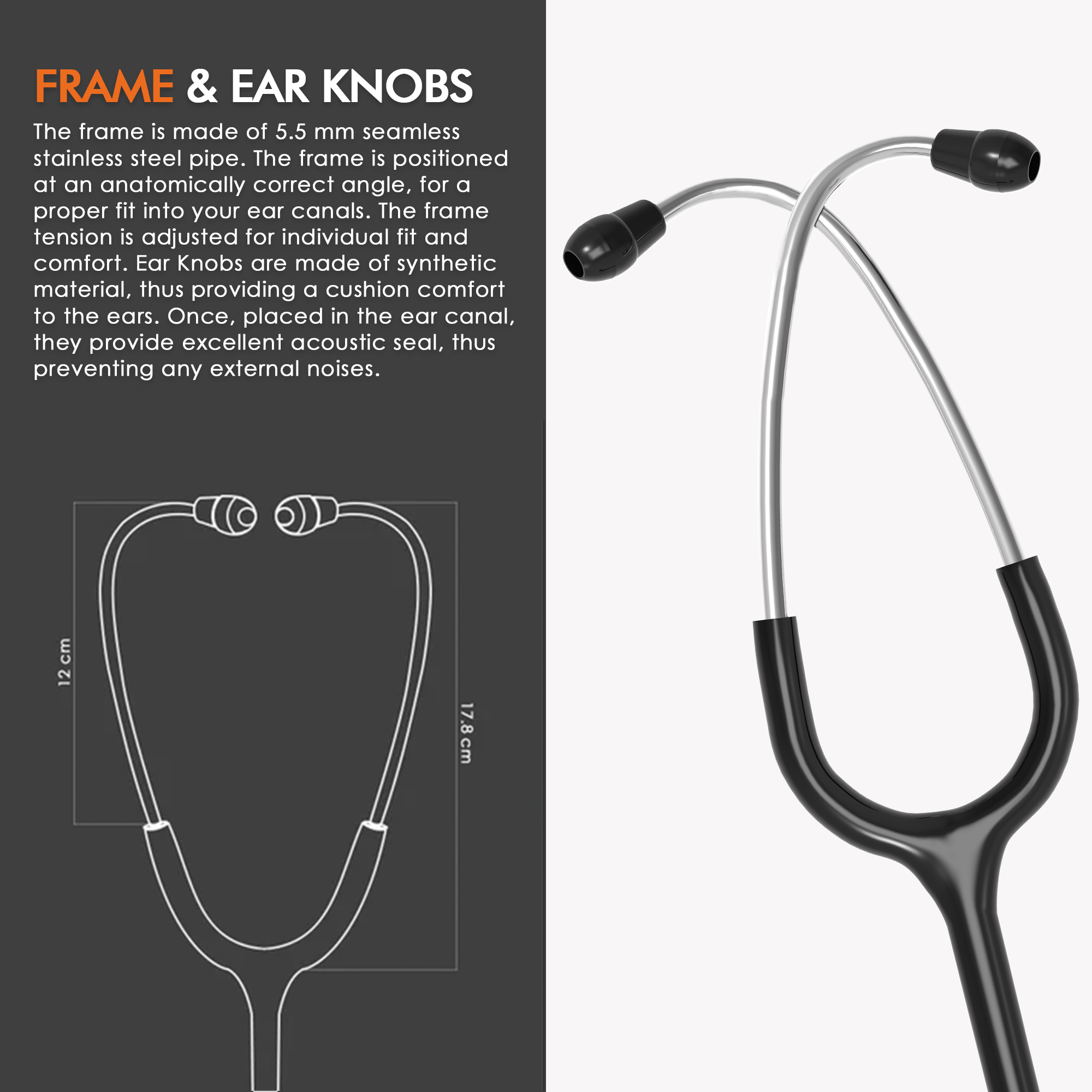 ELKO APEX II Ti Titanium Stethoscope - Natural Titanium