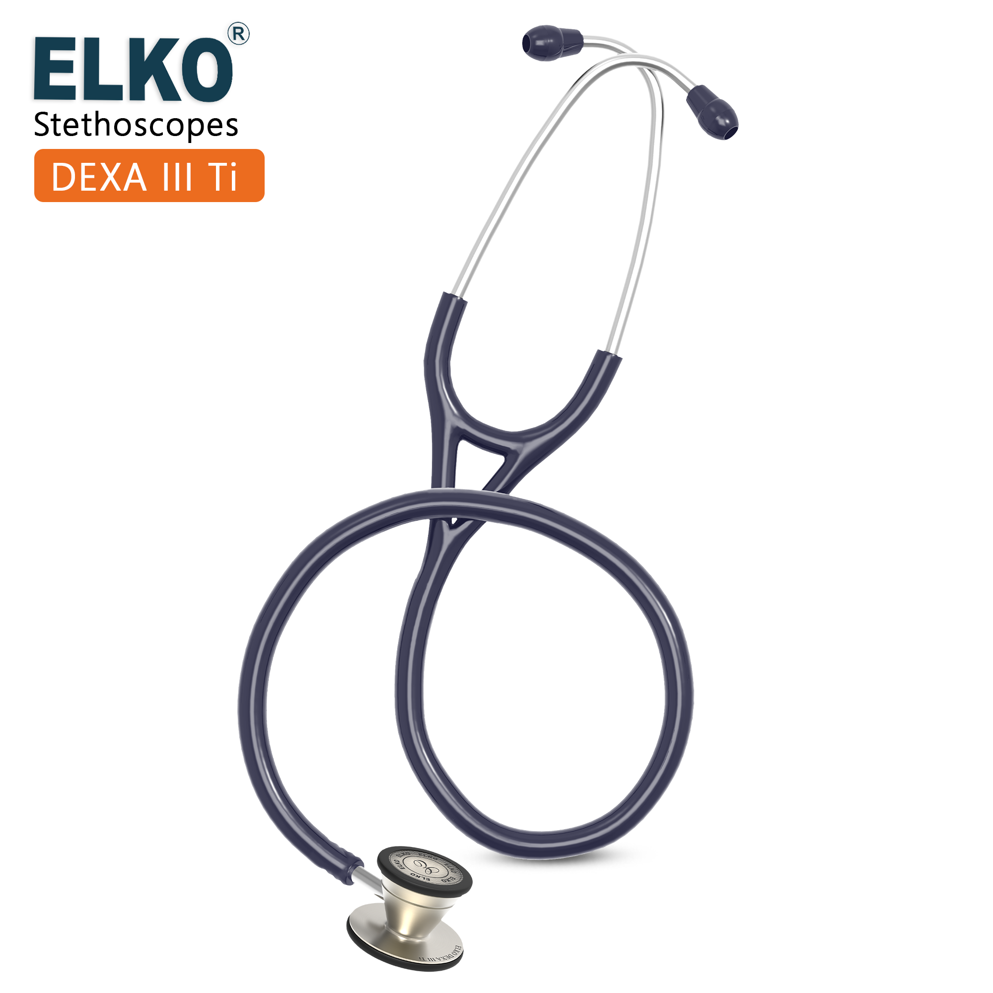 ELKO DEXA III Ti Titanium Stethoscope - Natural Titanium