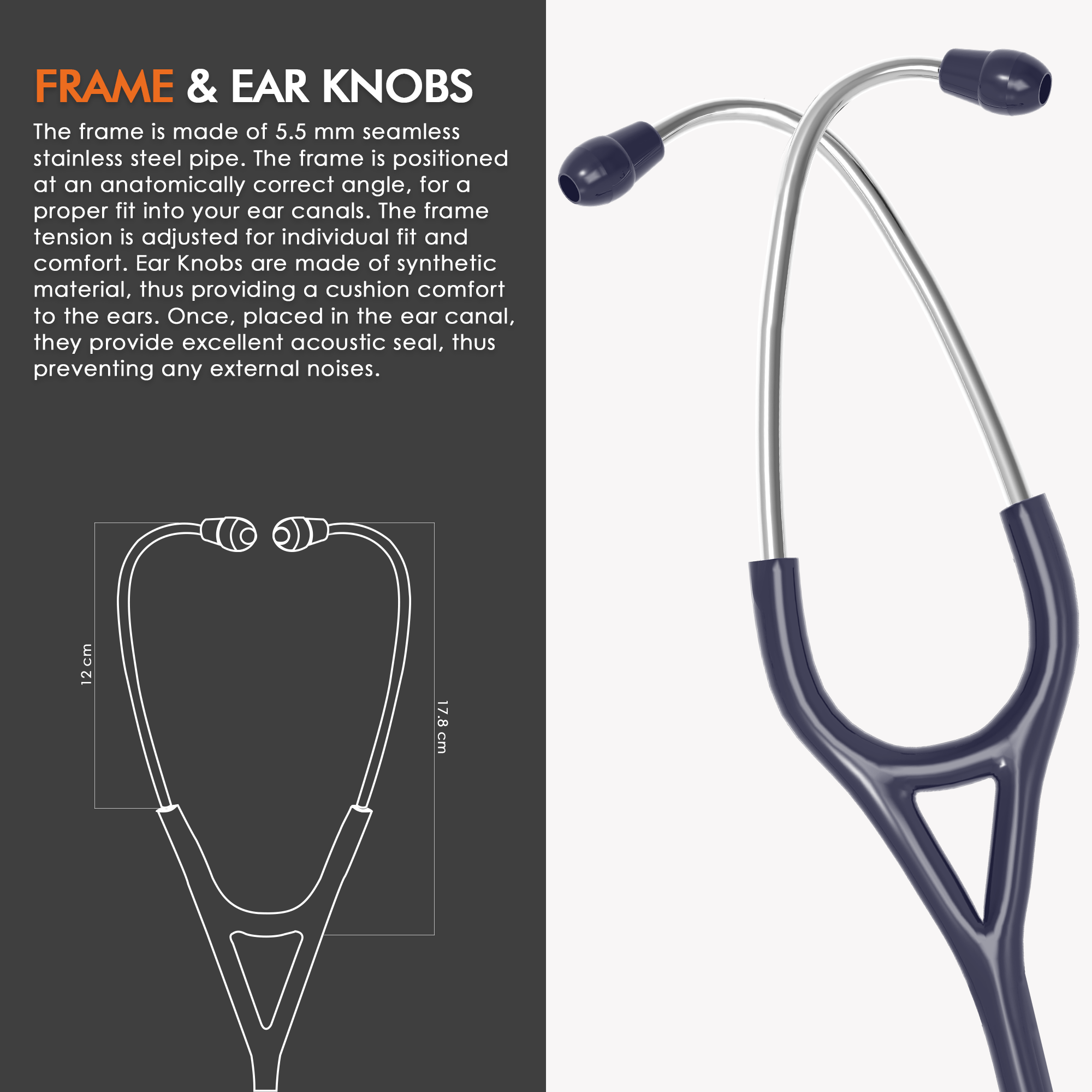 ELKO DEXA III Ti Titanium Stethoscope - Natural Titanium
