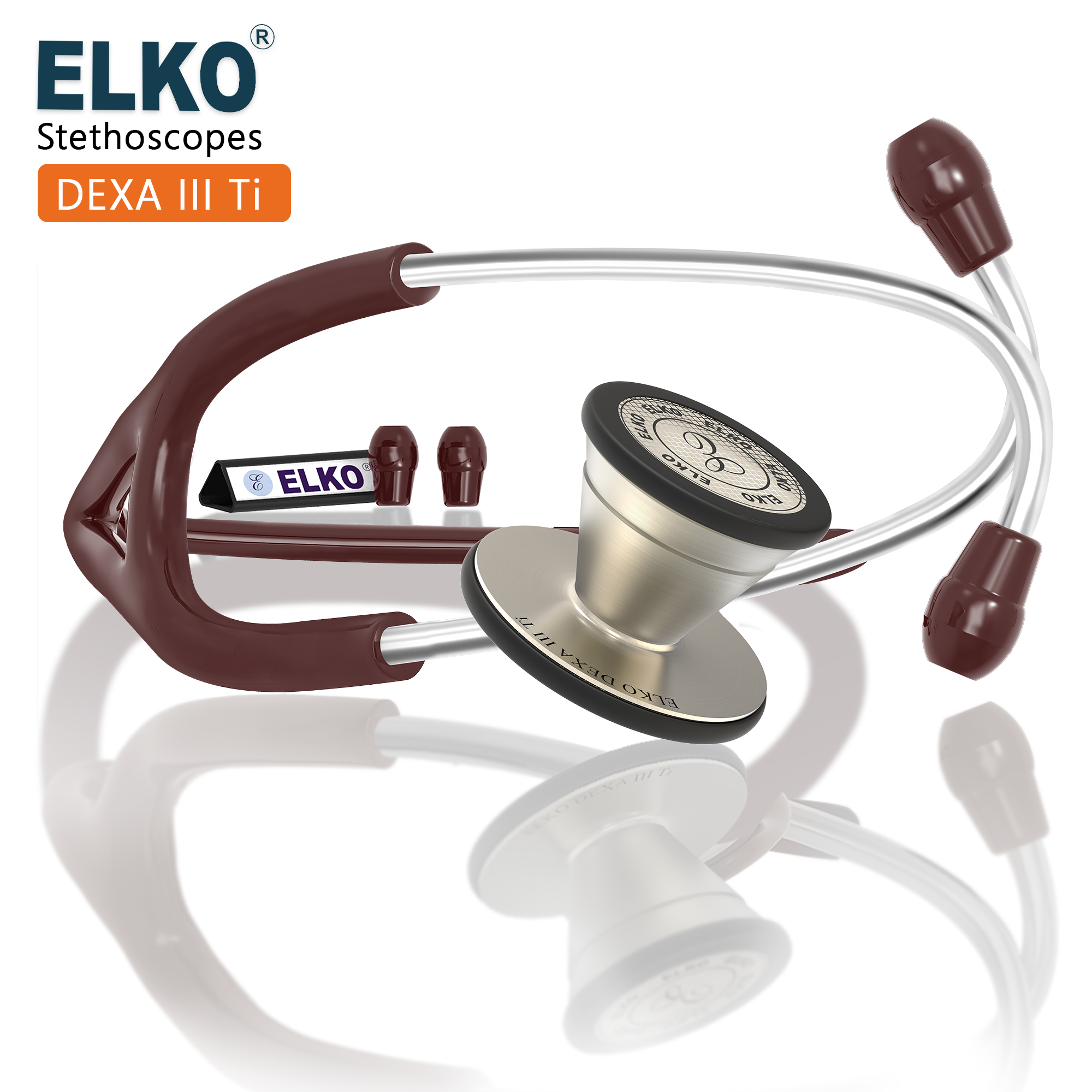 ELKO DEXA III Ti Titanium Stethoscope - Natural Titanium