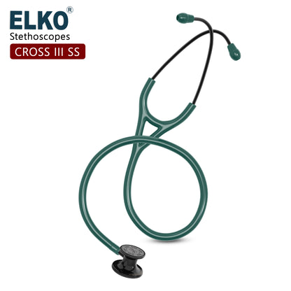 ELKO CROSS III SS Stainless Steel Stethoscope - Black Edition