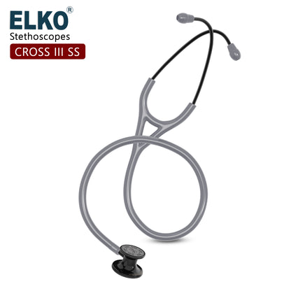 ELKO CROSS III SS Stainless Steel Stethoscope - Black Edition