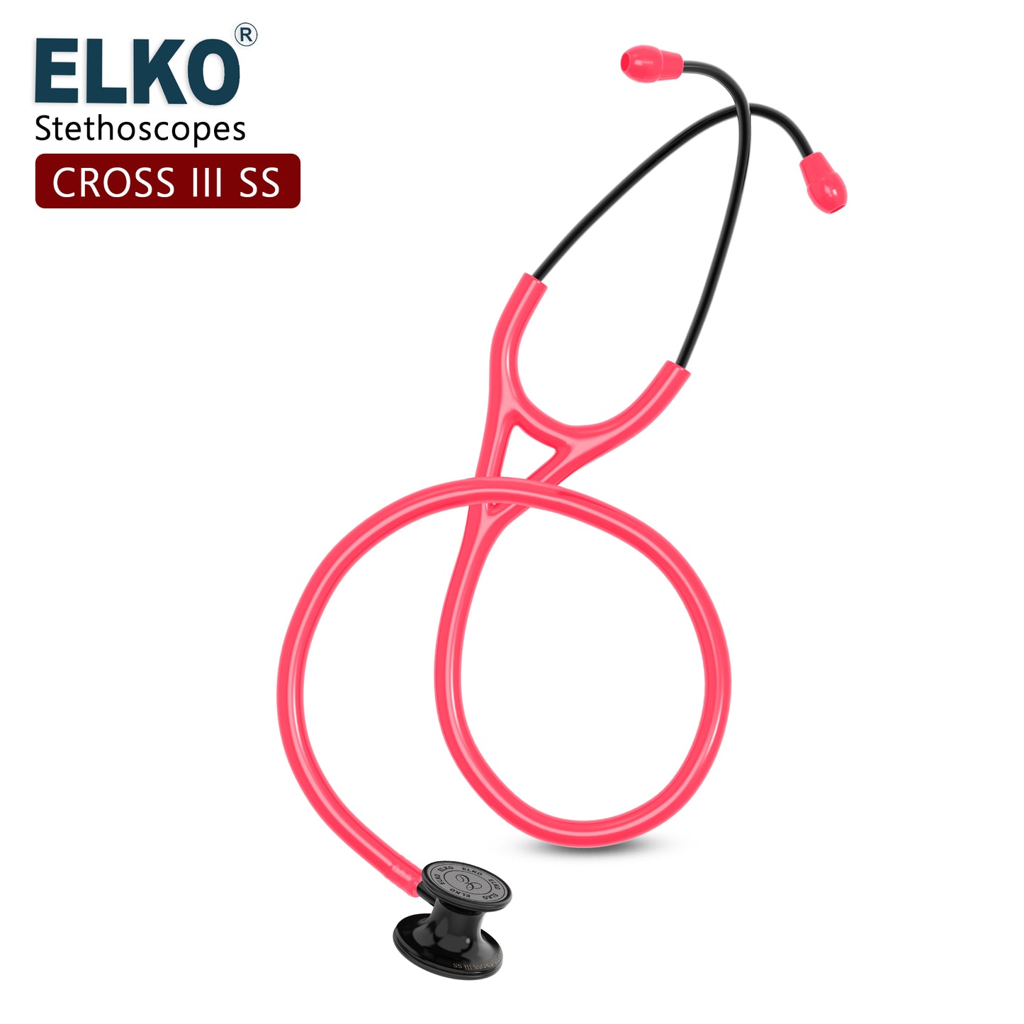 ELKO CROSS III SS Stainless Steel Stethoscope - Black Edition