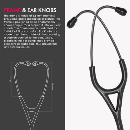 ELKO CROSS III SS Stainless Steel Stethoscope - Black Edition