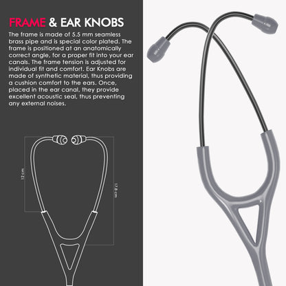 ELKO CROSS III SS Stainless Steel Stethoscope - Black Edition