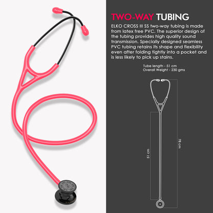 ELKO CROSS III SS Stainless Steel Stethoscope - Black Edition