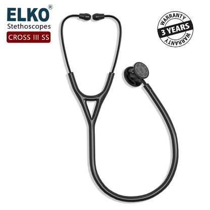 ELKO CROSS III SS Stainless Steel Stethoscope - Black Edition